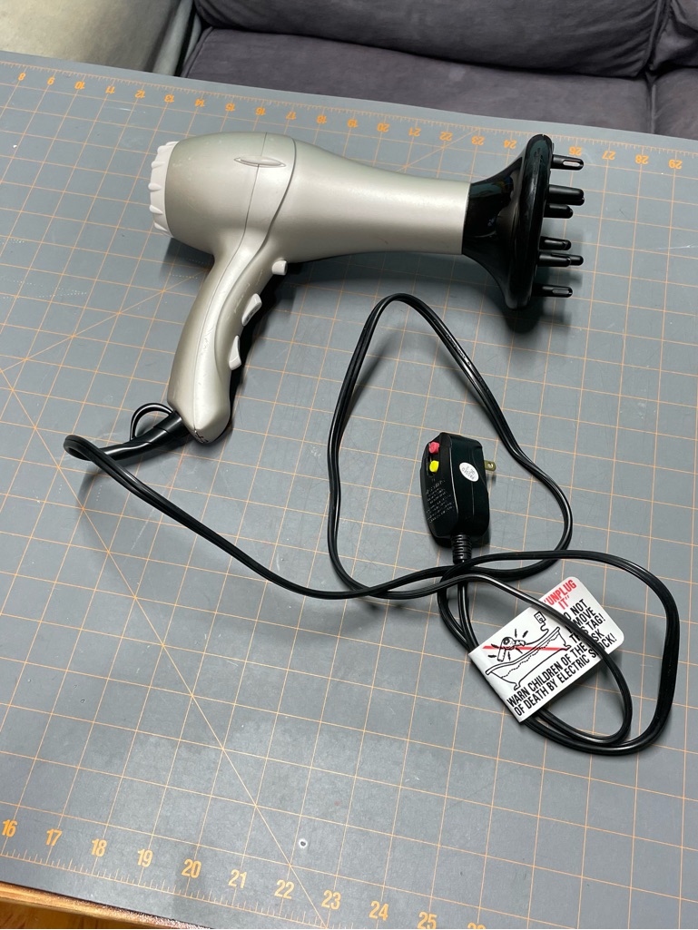 Silver Handheld Hair Diffuser Dryer Untested